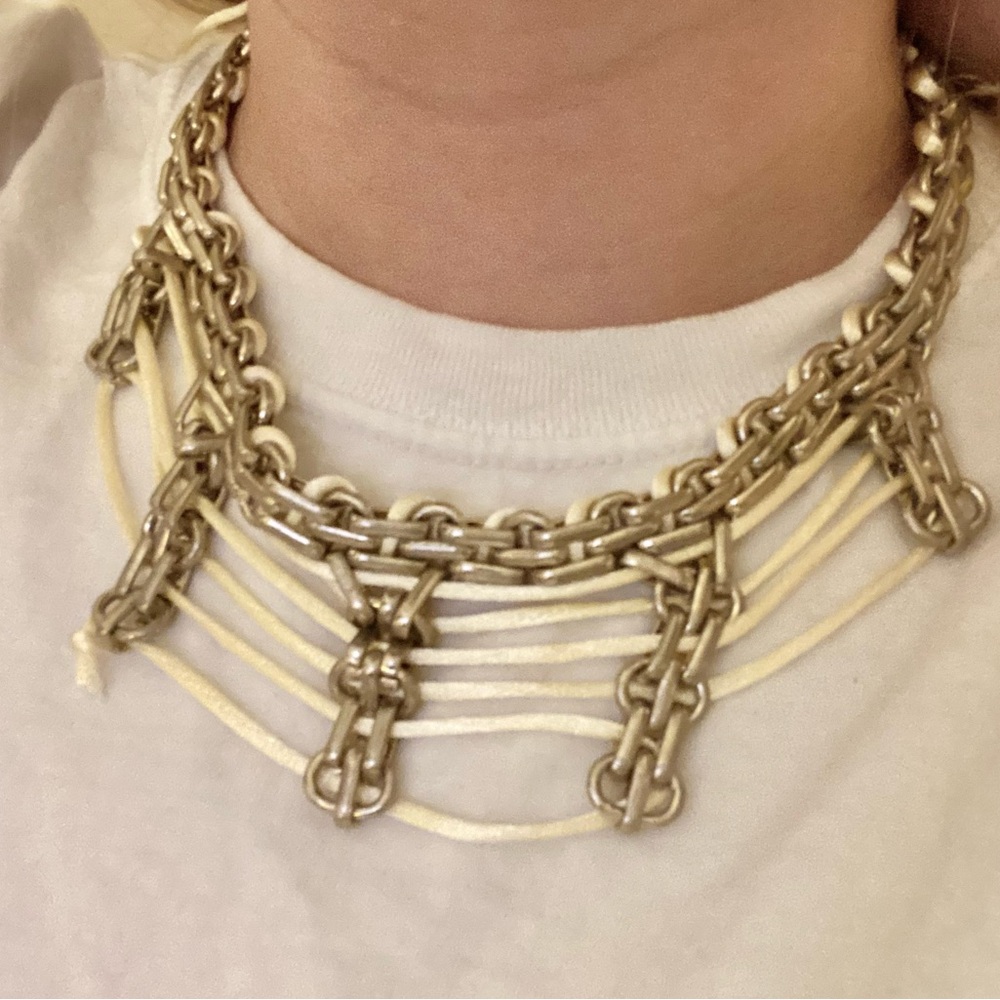 silk and silver necklace